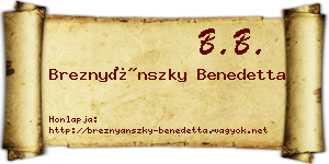 Breznyánszky Benedetta névjegykártya